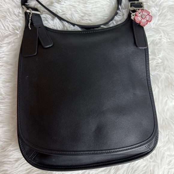 Vintage COACH 9131 Navy Nickle Small Hippie Flap Crossbody Bag - Picture 3 of 10